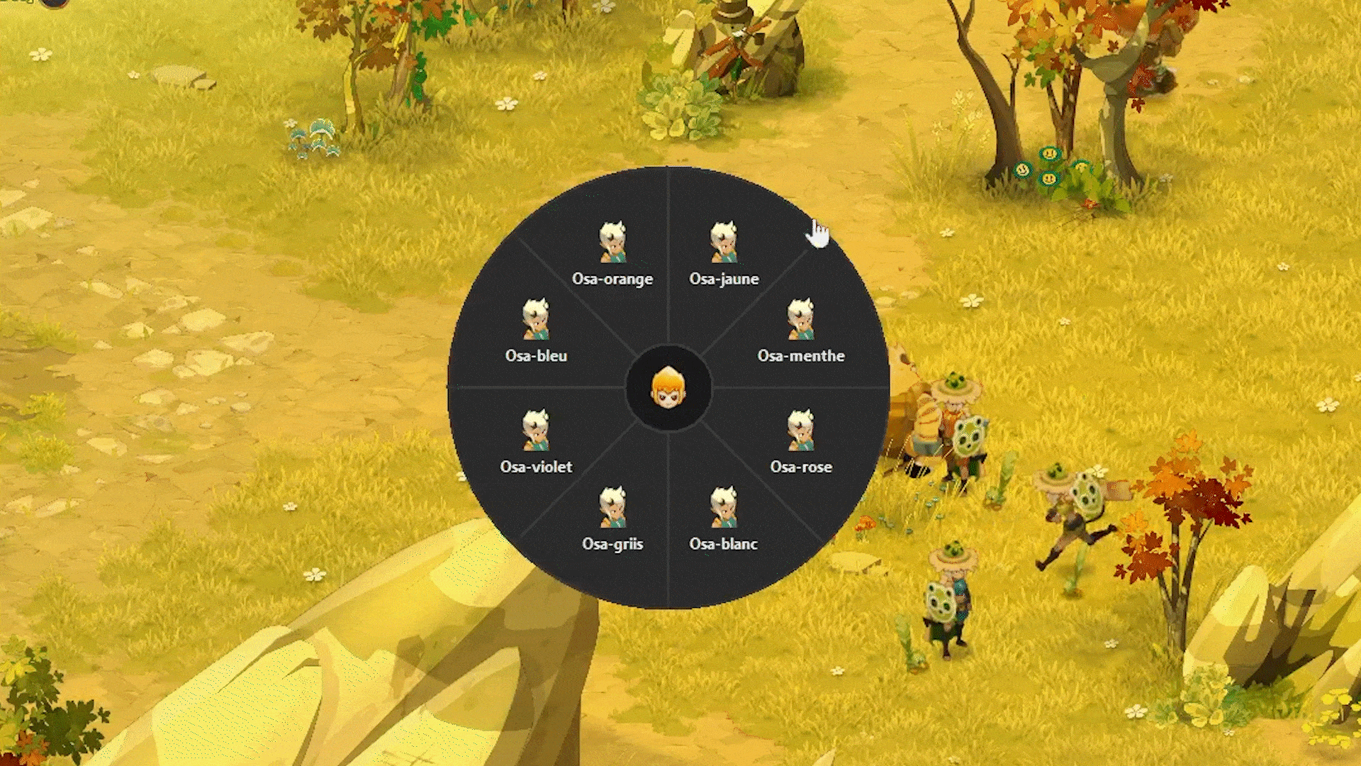 Roue des personnages en action